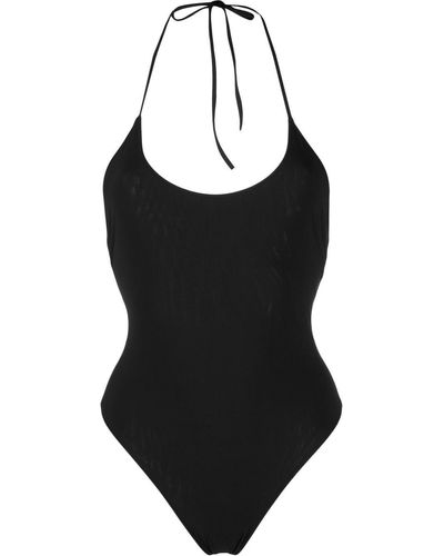 Lido Halterneck Open-back Swimsuit - Black