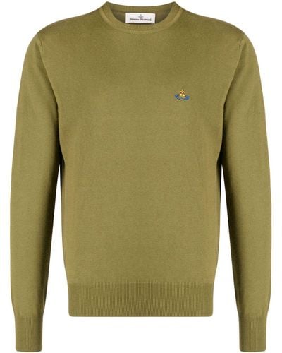 Vivienne Westwood Orb-embroidered Crew Neck Sweater - Green