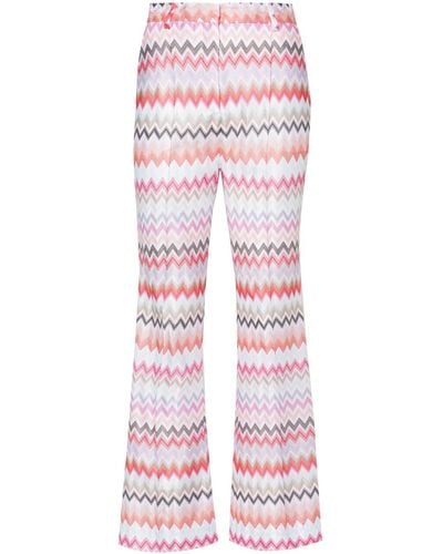 Missoni Zigzag-woven Cropped Trousers - Red