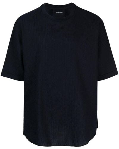 Giorgio Armani Crew-neck Cotton T-shirt - Blue