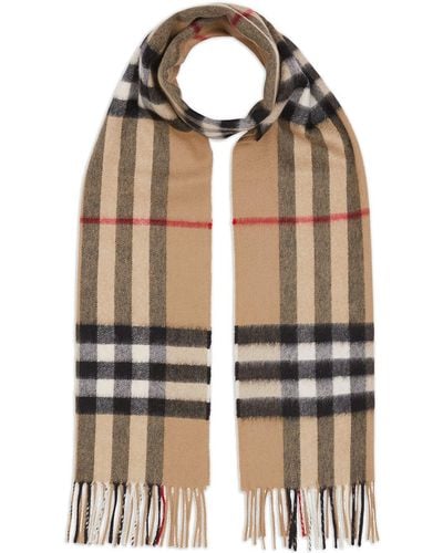 Burberry Net Sustain Fringed Checked Cashmere Scarf - Brown