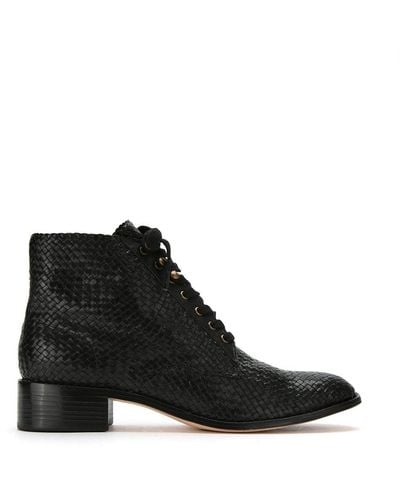 Sarah Chofakian Leather Ankle Length Boots - Black