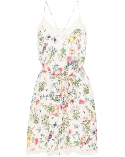 Zadig & Voltaire Ristys Floral-print Mini Dress - White