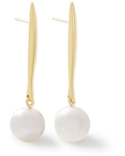 Monica Vinader Nura Pearl Drop Earrings - White