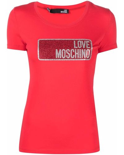 Love Moschino グリッター Tシャツ - レッド