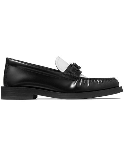 Jimmy Choo Addie Logo-plaque Leather Loafers - Black