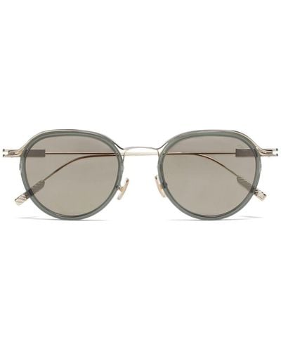 Zegna Round-frame Metal Sunglasses - Grey