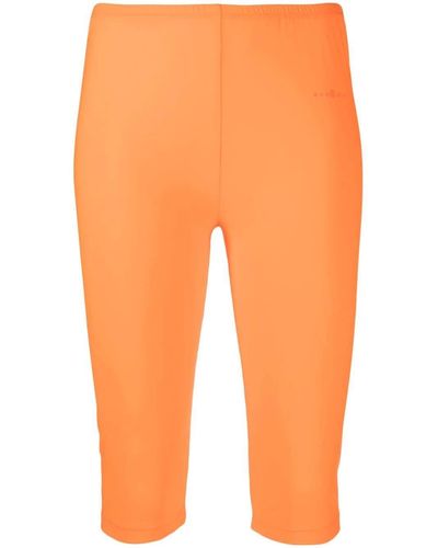MM6 by Maison Martin Margiela Fitted Knee-length Shorts - Orange