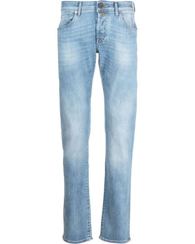 Incotex Jean slim à effet délavé - Bleu