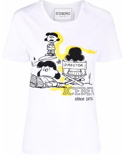 Iceberg Cartoon-print Crew-neck T-shirt - White