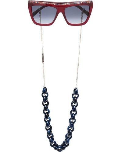 Missoni Square-frame Chain Sunglasses - Blue