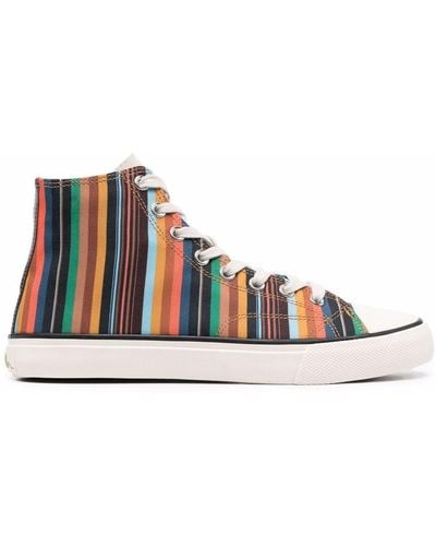 PS by Paul Smith Striped High-top Sneakers - Orange