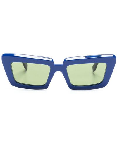 Retrosuperfuture Eckige Sonnenbrille mit Logo - Blau