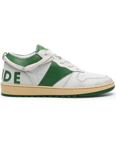 Rhude Rhecess Lace-up Leather Trainers - Green