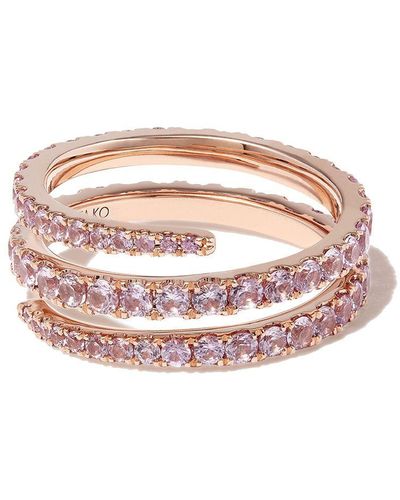 Anita Ko 18kt Yellow Gold Coil Diamond Ring - Pink