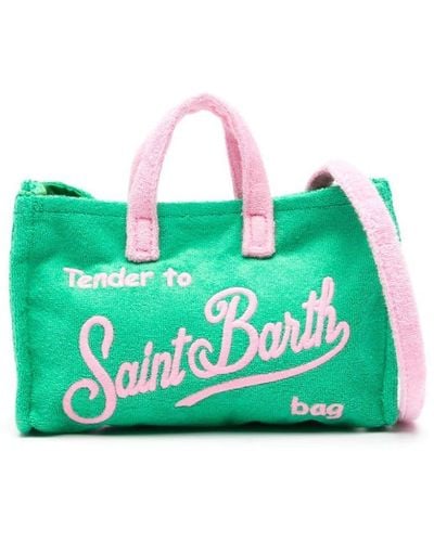 Mc2 Saint Barth Logo-embroidered Mini Bag - Green