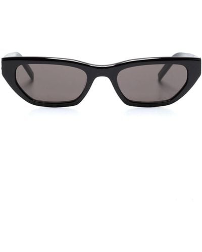 Saint Laurent Logo-plaque Cat-eye Sunglasses - Gray