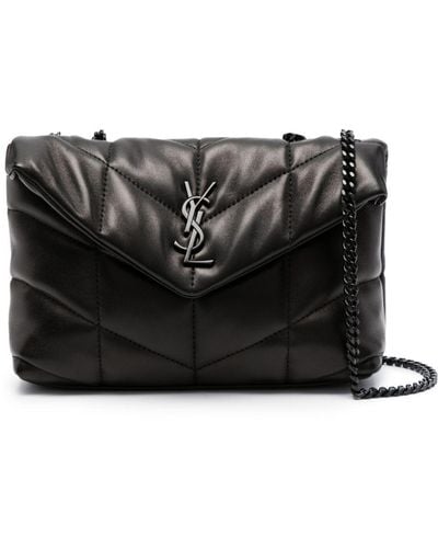 Saint Laurent Loulou Puffer Leather Shoulder Bag - Black