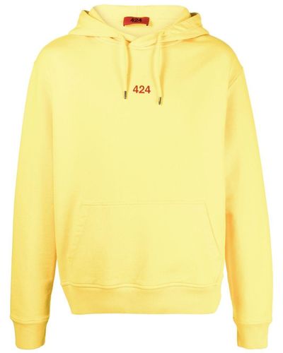 424 Logo-embroidered Hoodie - Yellow