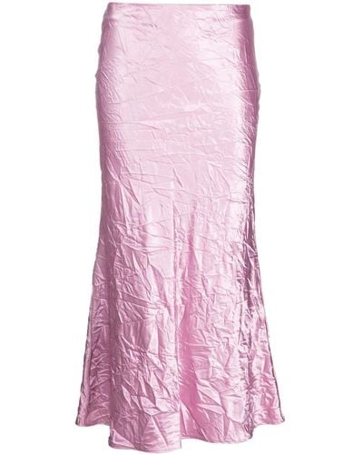 The Attico Crinkled Flared Skirt - Pink