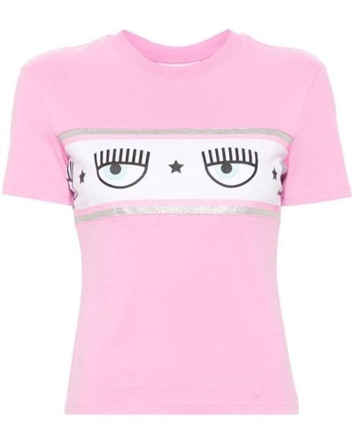 Chiara Ferragni T-Shirt mit Maxi Logomania-Print - Pink