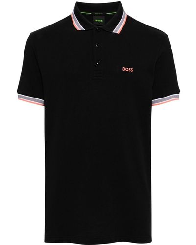 BOSS Logo-embroidered Polo Shirt - Black