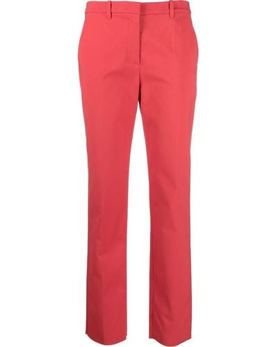 Emporio Armani Pantalones rectos de talle alto - Rojo