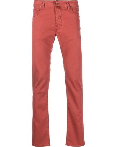 Jacob Cohen Straight-Leg-Jeans mit Einstecktuch - Rot