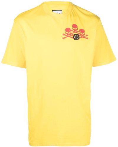 Philipp Plein Skull-print Detail T-shirt - Yellow
