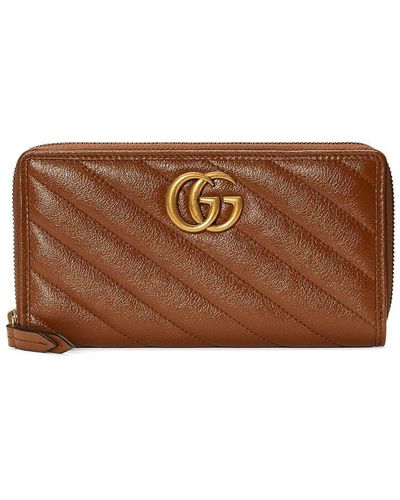 Gucci GG Marmont Zip Around Wallet - Brown