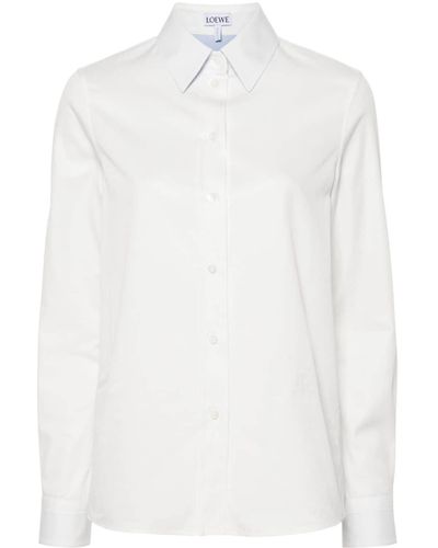 Loewe Anagram-motif Cotton Shirt - White