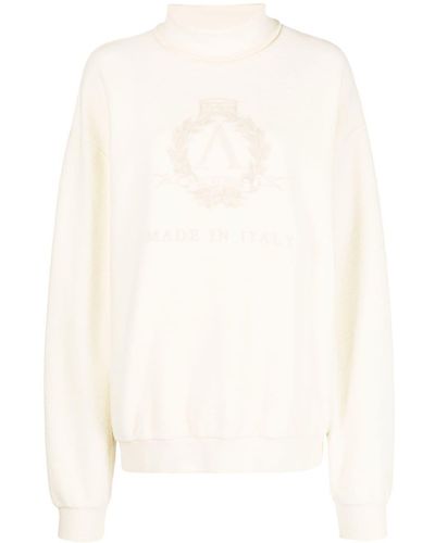 Aries Logo-print Roll-neck Sweatshirt - White
