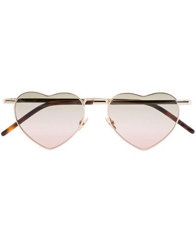 Saint Laurent Loulou Heart-shaped Sunglasses - Metallic
