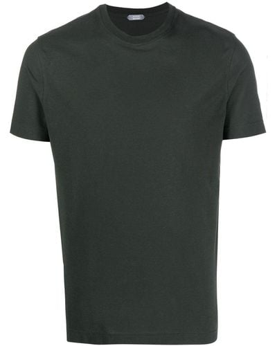 Zanone T-shirt en coton à col rond - Vert