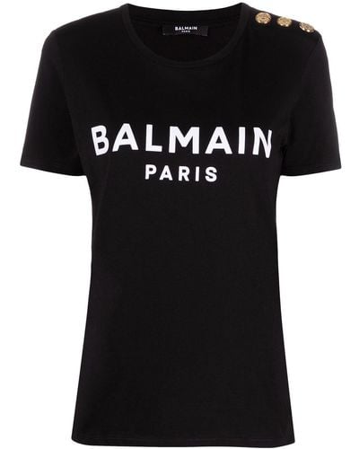 Balmain T-Shirt mit Logo-Print - Mehrfarbig