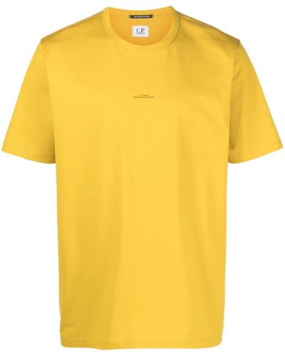 C.P. Company Slogan-print Cotton T-shirt - Yellow
