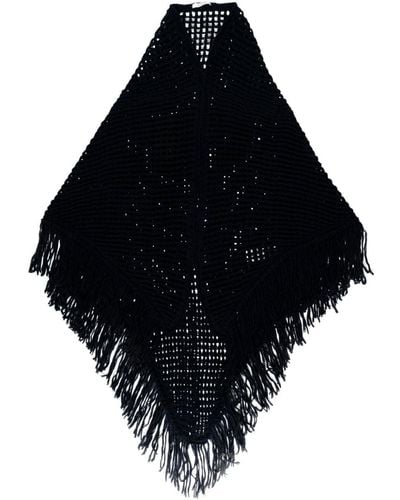 Dorothee Schumacher Crochet-knit Asymmetric Cap - Black