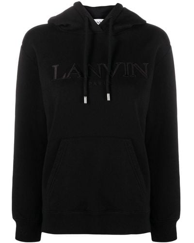 Lanvin Logo-print Drawstring Hoodie - Black