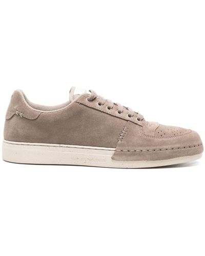 Emporio Armani Lace-up Suede Sneakers - Brown