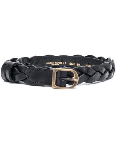 Golden Goose Braided Leather Belt - Black