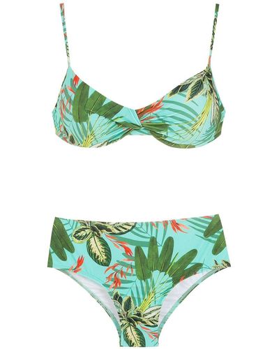 Lygia & Nanny Bikini Met Tropische Print - Groen