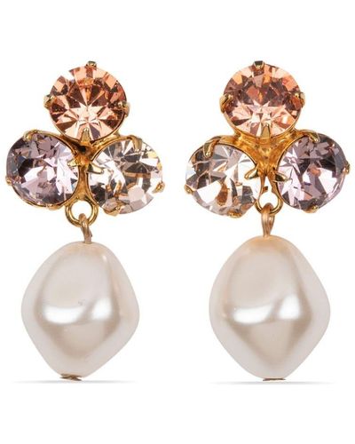 Jennifer Behr Odessa floral earrings - White