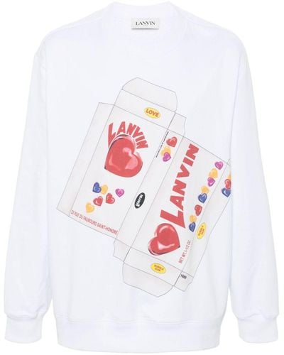 Lanvin Graphic-print Cotton Sweatshirt - White