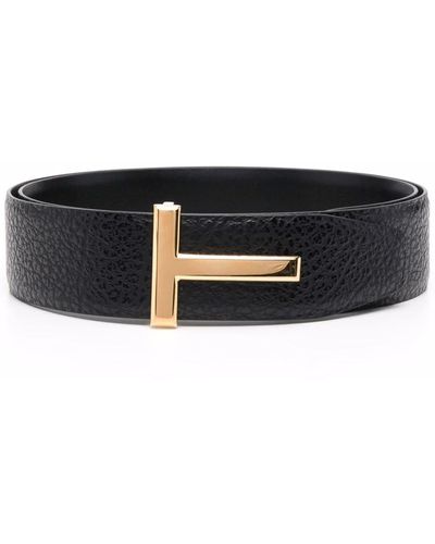 Tom Ford Logo-lettering Leather Belt - Black