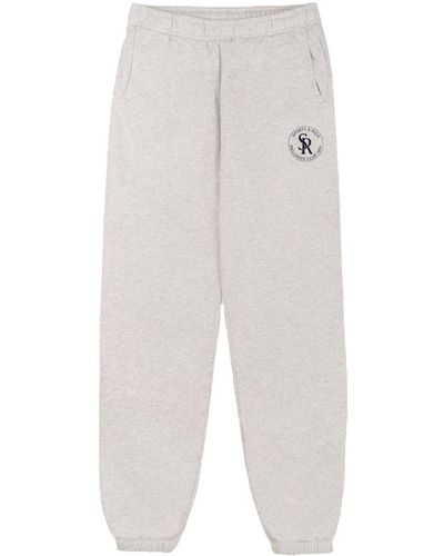 Sporty & Rich S&R logo cotton blend sweatpants - Weiß