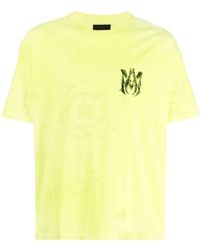 Amiri Army Stencil Cotton T-shirt - Yellow