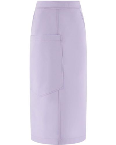 Ferragamo Asymmetric-pocket Midi Skirt - Purple