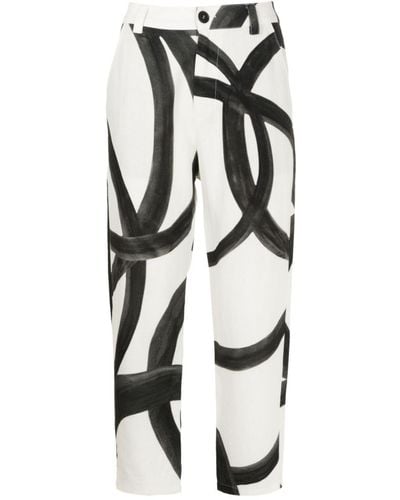 UMA | Raquel Davidowicz Abstract-pattern Tailored Trousers - Black
