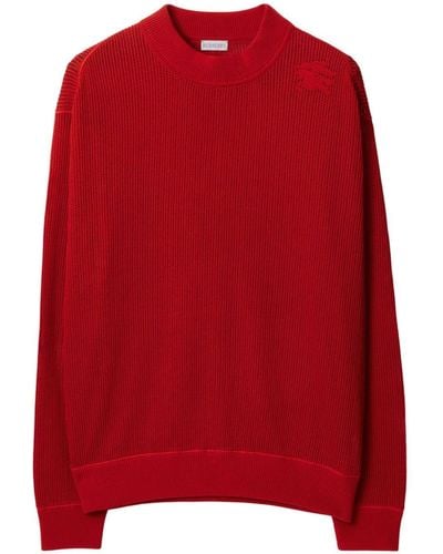 Burberry Ekd Mesh-knit Sweater - Red