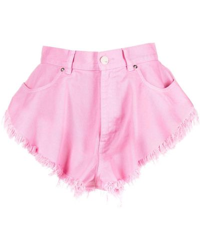 Nissa Pantalones cortos con dobladillo deshilachado - Rosa